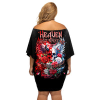 Evil Angel Skull Off Shoulder Short Dress Heaven Don't Want Me And Hell Afraid - Wonder Print Shop