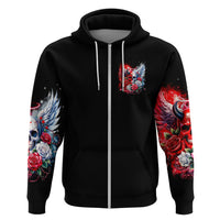 Evil Angel Skull Zip Hoodie Heaven Don't Want Me And Hell Afraid - Wonder Print Shop