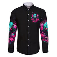 Rose Skull Family Matching Short Sleeve Bodycon Dress and Hawaiian Shirt I'm Not Anti-Social I'm Just Not User Friendly - Wonder Print Shop