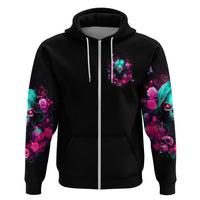 Rose Skull Zip Hoodie I'm Not Anti-Social I'm Just Not User Friendly - Wonder Print Shop