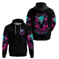 Rose Skull Zip Hoodie I'm Not Anti-Social I'm Just Not User Friendly - Wonder Print Shop