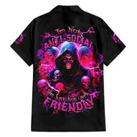 Witch Skull Family Matching Off Shoulder Long Sleeve Dress and Hawaiian Shirt I'm Not Anti-Social I'm Just Not User Friendly - Wonder Print Shop