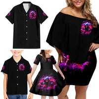Witch Skull Family Matching Off Shoulder Short Dress and Hawaiian Shirt I'm Not Anti-Social I'm Just Not User Friendly - Wonder Print Shop