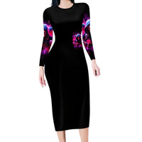 Witch Skull Long Sleeve Bodycon Dress I'm Not Anti-Social I'm Just Not User Friendly - Wonder Print Shop