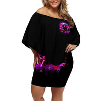 Witch Skull Off Shoulder Short Dress I'm Not Anti-Social I'm Just Not User Friendly - Wonder Print Shop