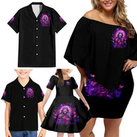 Rose Skull Family Matching Off Shoulder Short Dress and Hawaiian Shirt DILLIGAG - Wonder Print Shop