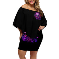 Rose Skull Off Shoulder Short Dress DILLIGAG - Wonder Print Shop
