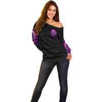 Rose Skull Off Shoulder Sweater DILLIGAG - Wonder Print Shop