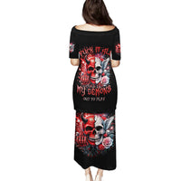 Evil Angel Skull Family Matching Puletasi and Hawaiian Shirt Fuck It All And Let My Demons Out To Play - Wonder Print Shop