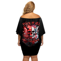 Evil Angel Skull Off Shoulder Short Dress Fuck It All And Let My Demons Out To Play - Wonder Print Shop