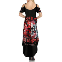 Evil Angel Skull Summer Maxi Dress Fuck It All And Let My Demons Out To Play - Wonder Print Shop