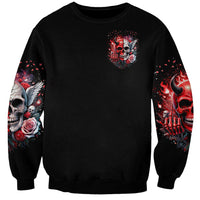 Evil Angel Skull Sweatshirt Fuck It All And Let My Demons Out To Play - Wonder Print Shop