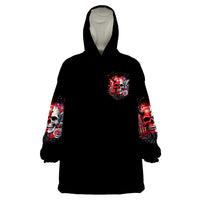 Evil Angel Skull Wearable Blanket Hoodie Fuck It All And Let My Demons Out To Play - Wonder Print Shop
