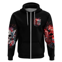 Evil Angel Skull Zip Hoodie Fuck It All And Let My Demons Out To Play - Wonder Print Shop