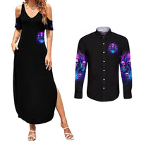 Witch Skull Couples Matching Summer Maxi Dress and Long Sleeve Button Shirt Assuming Was Like Most Girls Was Your First Mistake - Wonder Print Shop