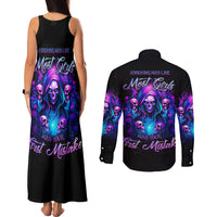 Witch Skull Couples Matching Tank Maxi Dress and Long Sleeve Button Shirt Assuming Was Like Most Girls Was Your First Mistake - Wonder Print Shop