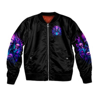 Witch Skull Sleeve Zip Bomber Jacket Assuming Was Like Most Girls Was Your First Mistake - Wonder Print Shop
