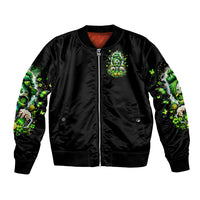 Irish Skull Bomber Jacket Good Girls Drink Wine Badass Girls Thug Beer - Wonder Print Shop