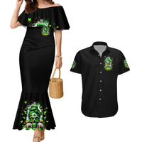Irish Skull Couples Matching Mermaid Dress and Hawaiian Shirt Good Girls Drink Wine Badass Girls Thug Beer - Wonder Print Shop