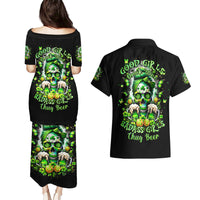 Irish Skull Couples Matching Puletasi and Hawaiian Shirt Good Girls Drink Wine Badass Girls Thug Beer - Wonder Print Shop