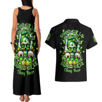 Irish Skull Couples Matching Tank Maxi Dress and Hawaiian Shirt Good Girls Drink Wine Badass Girls Thug Beer - Wonder Print Shop