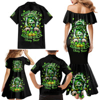 Irish Skull Family Matching Mermaid Dress and Hawaiian Shirt Good Girls Drink Wine Badass Girls Thug Beer - Wonder Print Shop