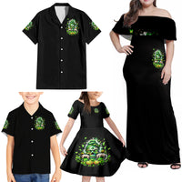 Irish Skull Family Matching Off Shoulder Maxi Dress and Hawaiian Shirt Good Girls Drink Wine Badass Girls Thug Beer - Wonder Print Shop