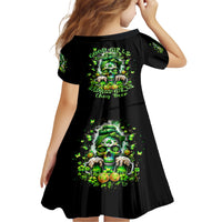 Irish Skull Family Matching Short Sleeve Bodycon Dress and Hawaiian Shirt Good Girls Drink Wine Badass Girls Thug Beer - Wonder Print Shop