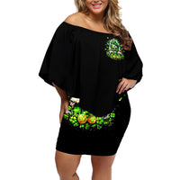 Irish Skull Off Shoulder Short Dress Good Girls Drink Wine Badass Girls Thug Beer - Wonder Print Shop