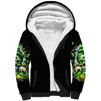 Irish Skull Sherpa Hoodie Good Girls Drink Wine Badass Girls Thug Beer - Wonder Print Shop