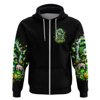 Irish Skull Zip Hoodie Good Girls Drink Wine Badass Girls Thug Beer - Wonder Print Shop