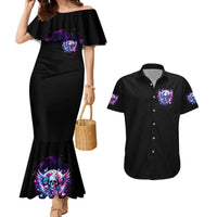 Wings Skll Couples Matching Mermaid Dress and Hawaiian Shirt I'm A Good Person But Don't Give Me A Reason To Show My Evil - Wonder Print Shop