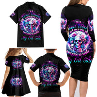 Wings Skll Family Matching Long Sleeve Bodycon Dress and Hawaiian Shirt I'm A Good Person But Don't Give Me A Reason To Show My Evil - Wonder Print Shop