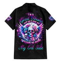 Wings Skll Family Matching Mermaid Dress and Hawaiian Shirt I'm A Good Person But Don't Give Me A Reason To Show My Evil - Wonder Print Shop