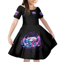 Wings Skll Family Matching Short Sleeve Bodycon Dress and Hawaiian Shirt I'm A Good Person But Don't Give Me A Reason To Show My Evil - Wonder Print Shop