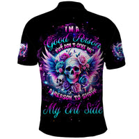 Wings Skll Polo Shirt I'm A Good Person But Don't Give Me A Reason To Show My Evil - Wonder Print Shop