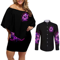 Witch Skull Couples Matching Off Shoulder Short Dress and Long Sleeve Button Shirt The Good Girl In Me Got Tired Of The Bullshit - Wonder Print Shop