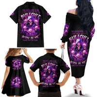 Witch Skull Family Matching Off Shoulder Long Sleeve Dress and Hawaiian Shirt The Good Girl In Me Got Tired Of The Bullshit - Wonder Print Shop