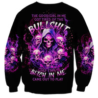 Witch Skull Sweatshirt The Good Girl In Me Got Tired Of The Bullshit - Wonder Print Shop