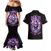 Queen Skull Couples Matching Mermaid Dress and Hawaiian Shirt Yes I'm A Bitch But Not Yours - Wonder Print Shop