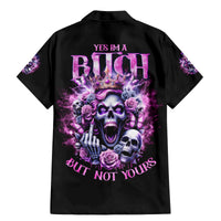 Queen Skull Family Matching Mermaid Dress and Hawaiian Shirt Yes I'm A Bitch But Not Yours - Wonder Print Shop