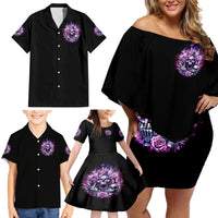 Queen Skull Family Matching Off Shoulder Short Dress and Hawaiian Shirt Yes I'm A Bitch But Not Yours - Wonder Print Shop