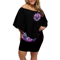 Queen Skull Family Matching Off Shoulder Short Dress and Hawaiian Shirt Yes I'm A Bitch But Not Yours - Wonder Print Shop