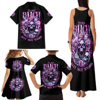 Queen Skull Family Matching Tank Maxi Dress and Hawaiian Shirt Yes I'm A Bitch But Not Yours - Wonder Print Shop