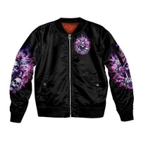 Queen Skull Sleeve Zip Bomber Jacket Yes I'm A Bitch But Not Yours - Wonder Print Shop
