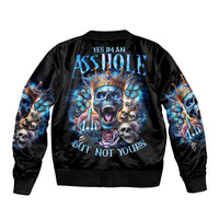 King Skull Bomber Jacket Yes I'm Asshole But Not Yours - Wonder Print Shop