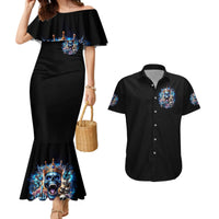 King Skull Couples Matching Mermaid Dress and Hawaiian Shirt Yes I'm Asshole But Not Yours - Wonder Print Shop