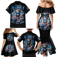 King Skull Family Matching Mermaid Dress and Hawaiian Shirt Yes I'm Asshole But Not Yours - Wonder Print Shop