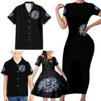 King Skull Family Matching Short Sleeve Bodycon Dress and Hawaiian Shirt Yes I'm Asshole But Not Yours - Wonder Print Shop