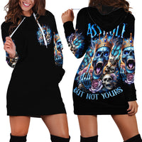 King Skull Hoodie Dress Yes I'm Asshole But Not Yours - Wonder Print Shop